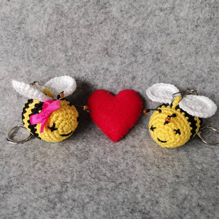 Porte-clés équation en accent d'abeille mignon pour hommes et femmes, porte- clés fleur de